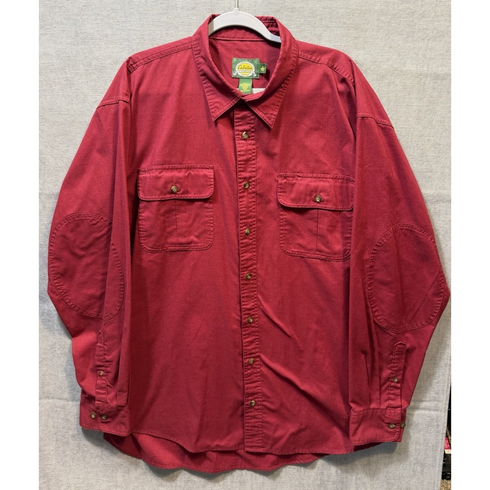 Cabela's Outfitter Series Men's LS Button Down W Elbow Patches XL Tall